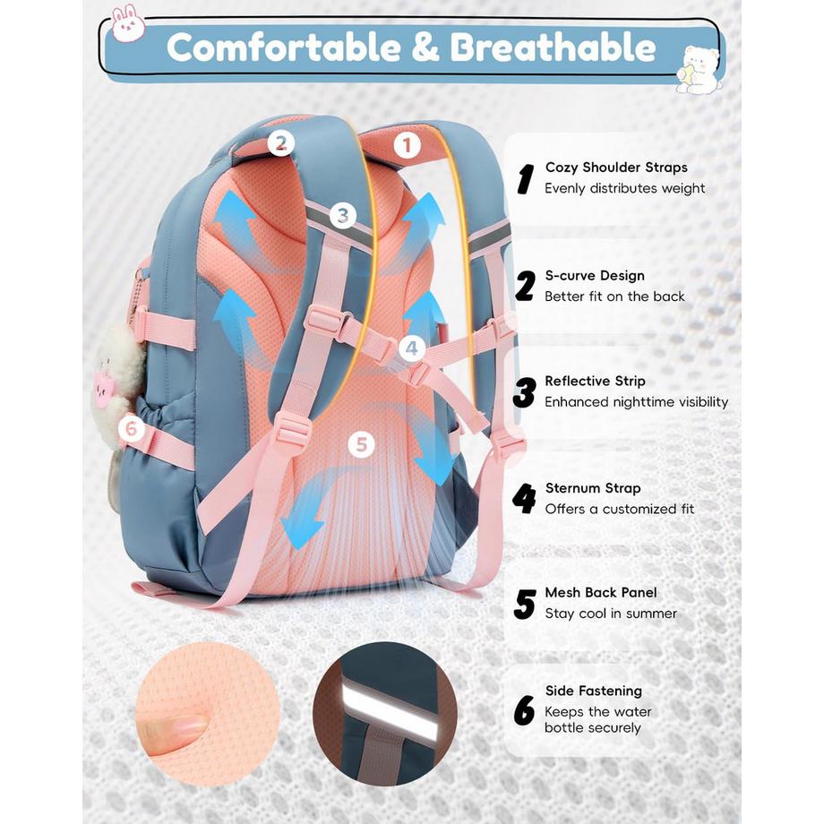 Only-bags.store Wasserabweisender Nylon Schulrucksack  