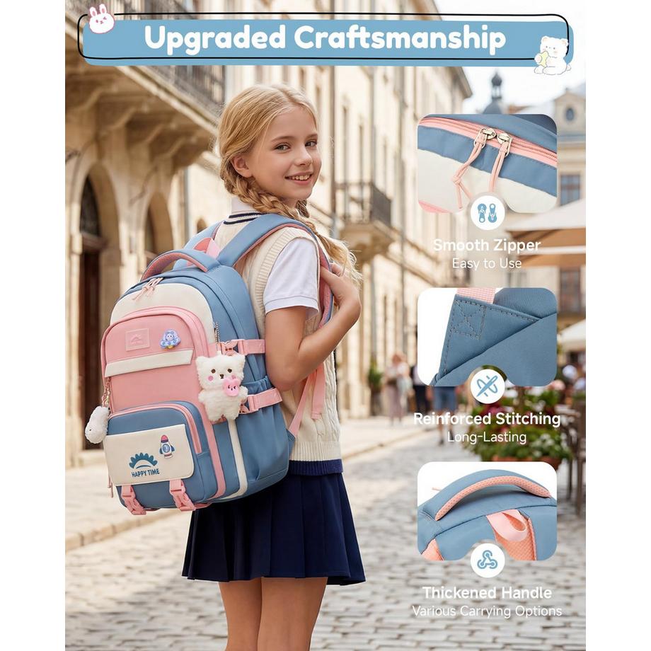 Only-bags.store Wasserabweisender Nylon Schulrucksack  
