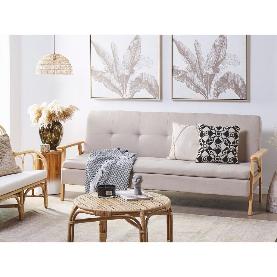 Beliani Canapé-lit en Tissu Rétro TJORN  