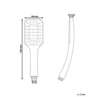 Beliani Duschkopf mit Schlauch aus ABS (robuster Kunststoff) Klassisch AMAJA  