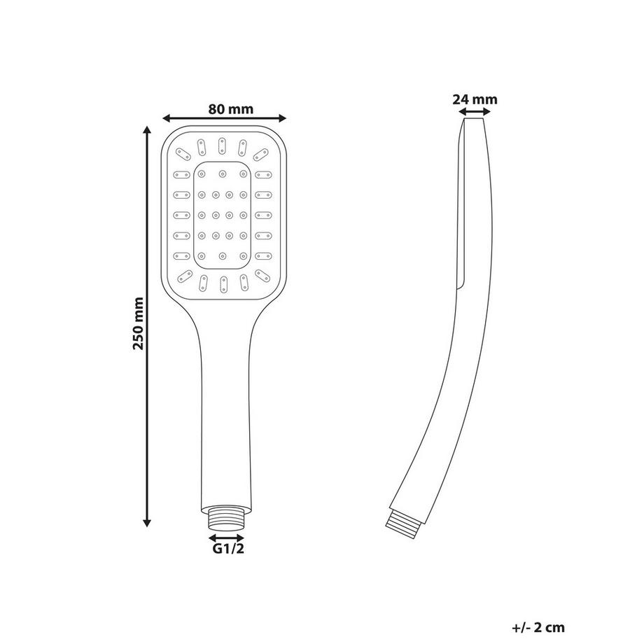 Beliani Duschkopf mit Schlauch aus ABS (robuster Kunststoff) Klassisch AMAJA  