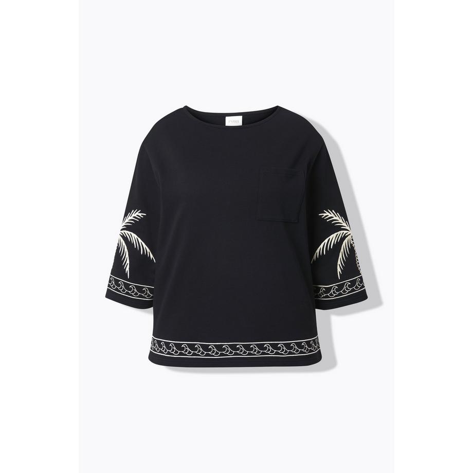 Ulla Popken Sweatshirt Encolure Bateau Manches 3/4  