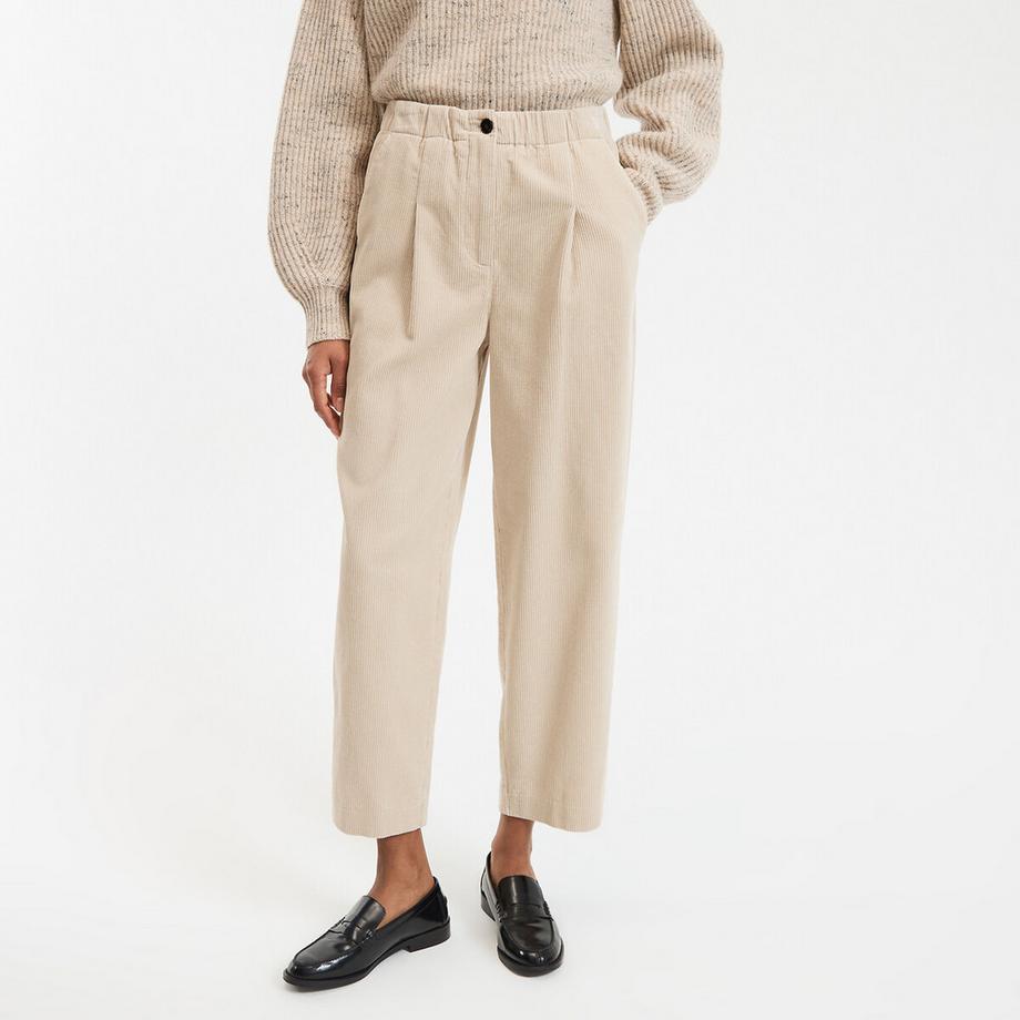 La Redoute Collections Pantaloni carota a vita alta in velluto a coste  