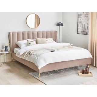 Beliani Bett mit Lattenrost aus Samtstoff Modern MIRIBEL  