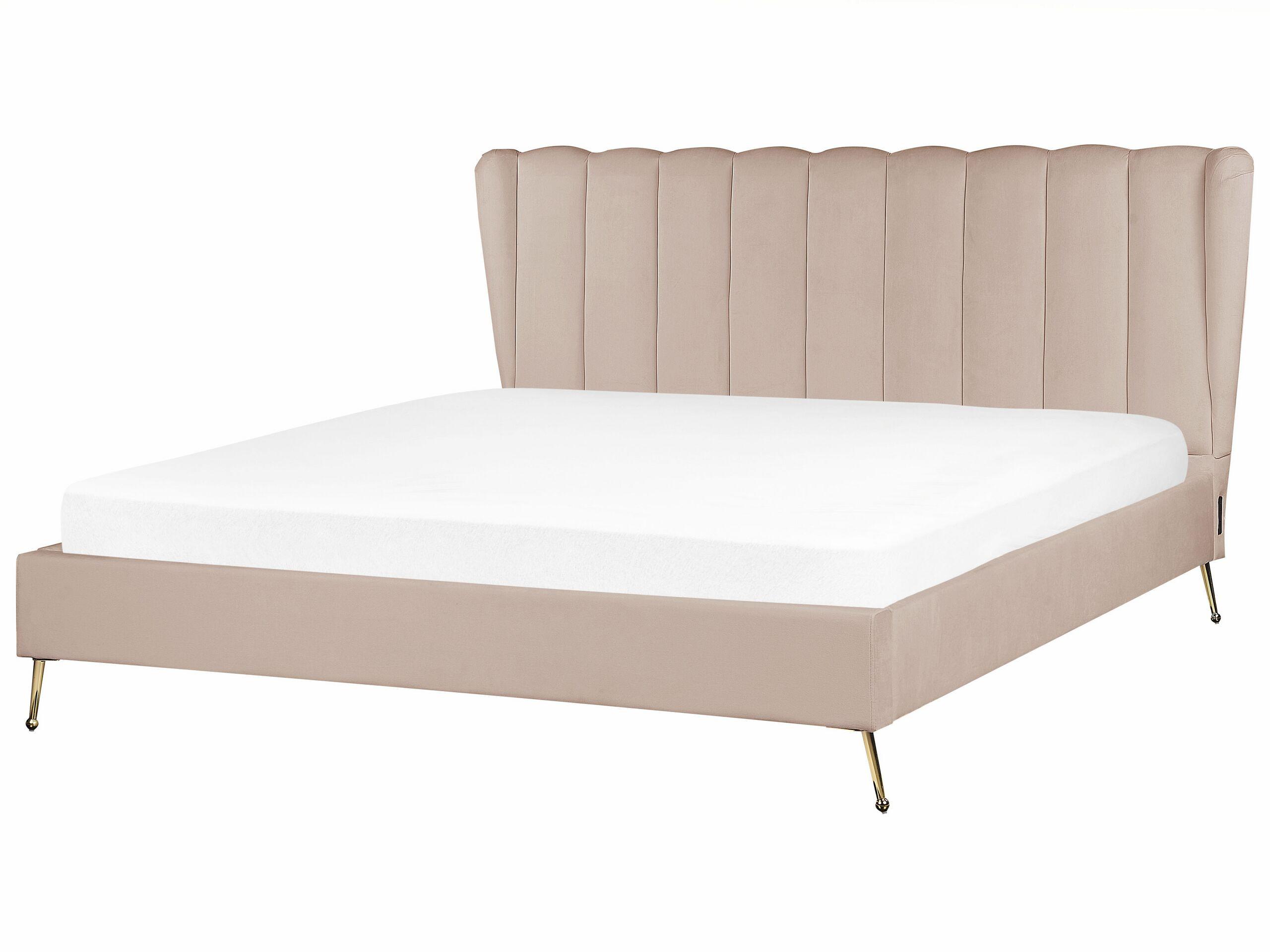 Beliani Bett mit Lattenrost aus Samtstoff Modern MIRIBEL  