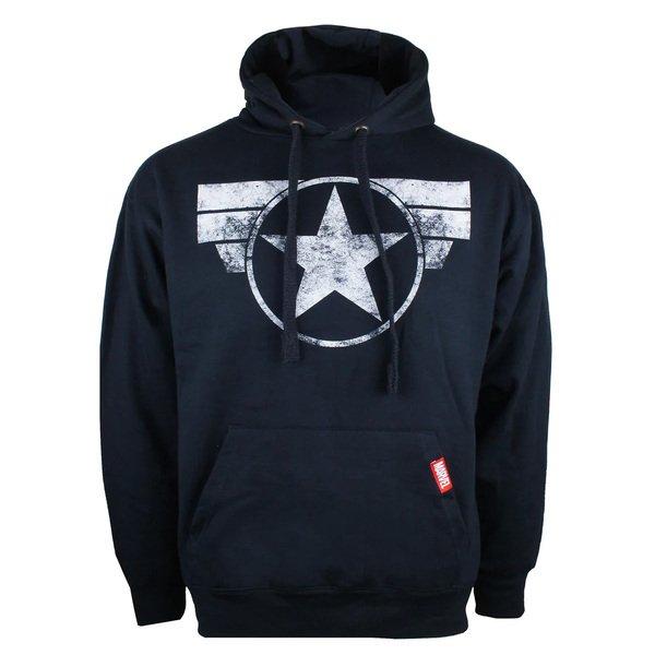 CAPTAIN AMERICA Distressed Logo Regular Fit Felpa con Cappuccio  
