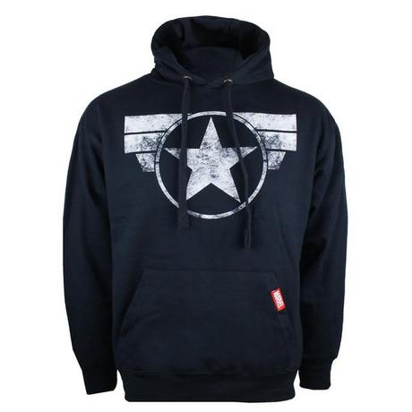 CAPTAIN AMERICA Distressed Logo Regular Fit Felpa con Cappuccio  