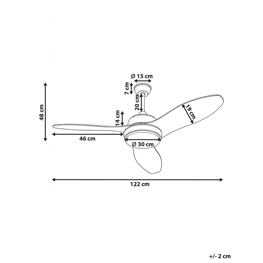 Beliani Ventilateur de plafond avec lampe en Métal  MUDDY  