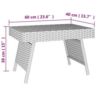 VidaXL Table d'appoint rotin synthétique  