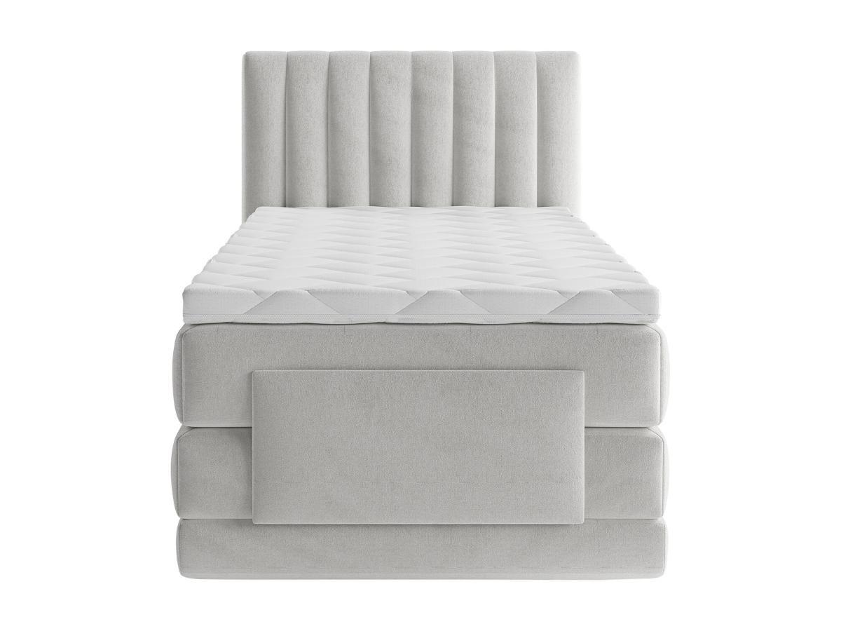 Vente-unique Set boxspring test. cucit. vert.+Rete relax elet.+Mater.+Topper 100x200 Velluto Grigio - DONISI di PALACIO  