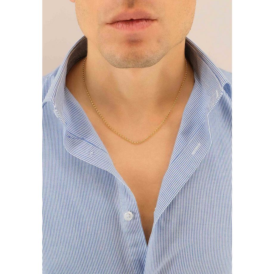 MUAU Schmuck  Collier jaseron or jaune 750, 2.4mm, 42cm 