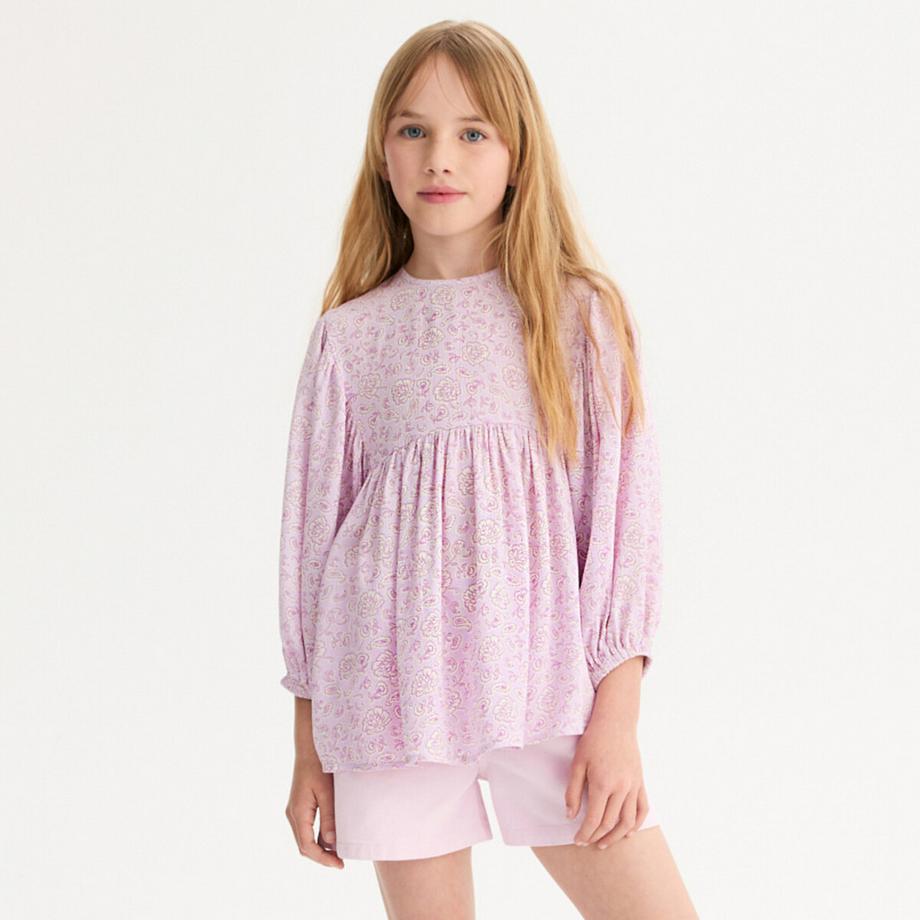 La Redoute Collections  Bedruckte Bluse mit kurzen Ärmeln und weitem Schnitt 