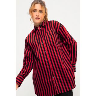 Studio Untold  Camicia dal taglio oversize con righe, collo da camicia, applicazione e maniche lunghe 