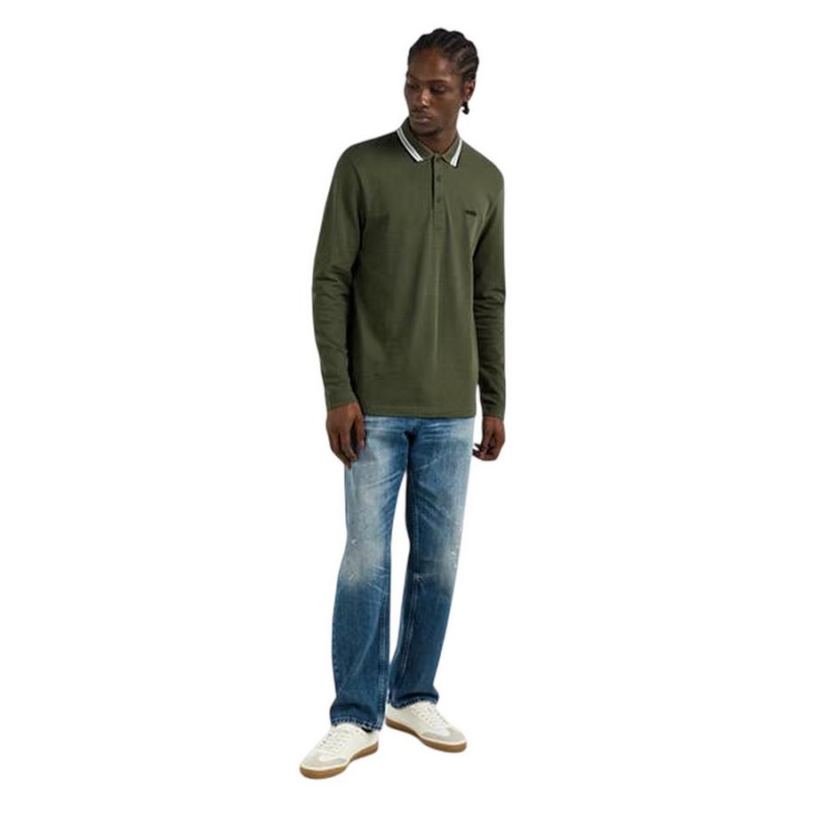 BOSS Polo Manches Longues avec Logo Brodé  