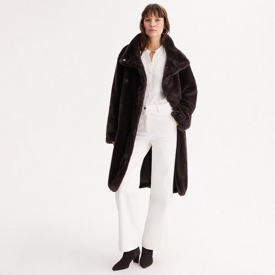 La Redoute Collections Manteau long en tissu duveteux  