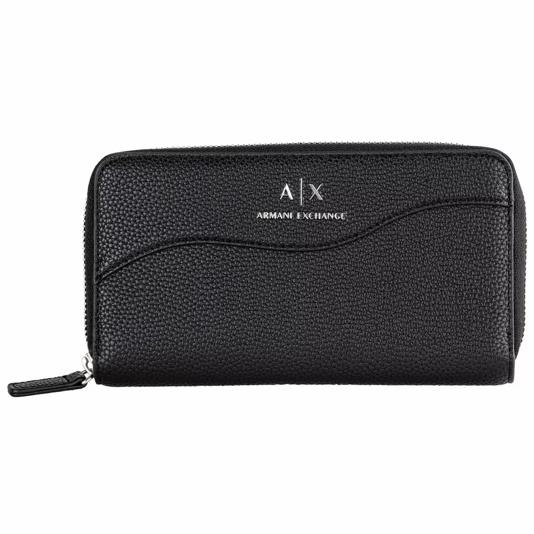 Armani Exchange - Geldbörse -Wave Zip Around, für Damen, Schwarz, Größe Onesize