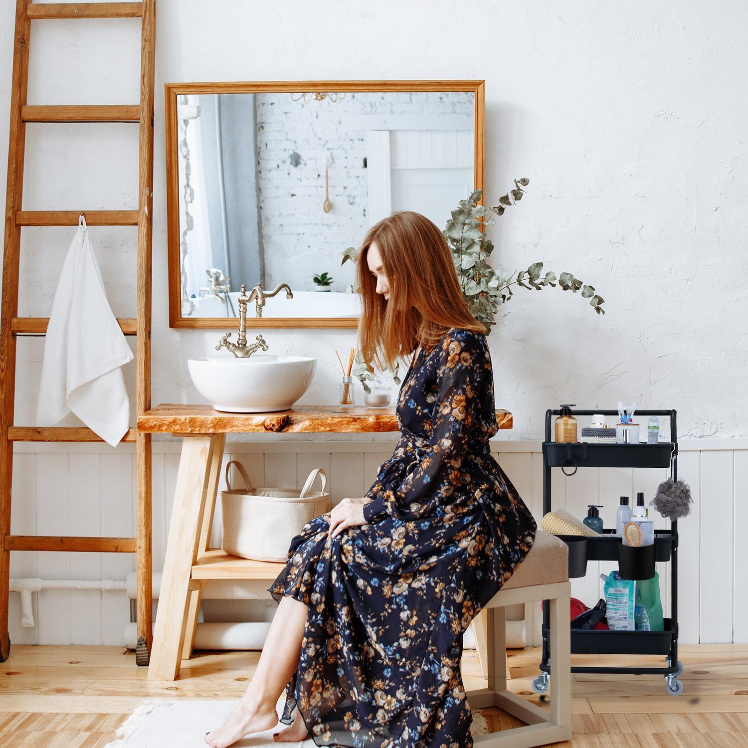 Northix Wagen mit 3 Ablagen  