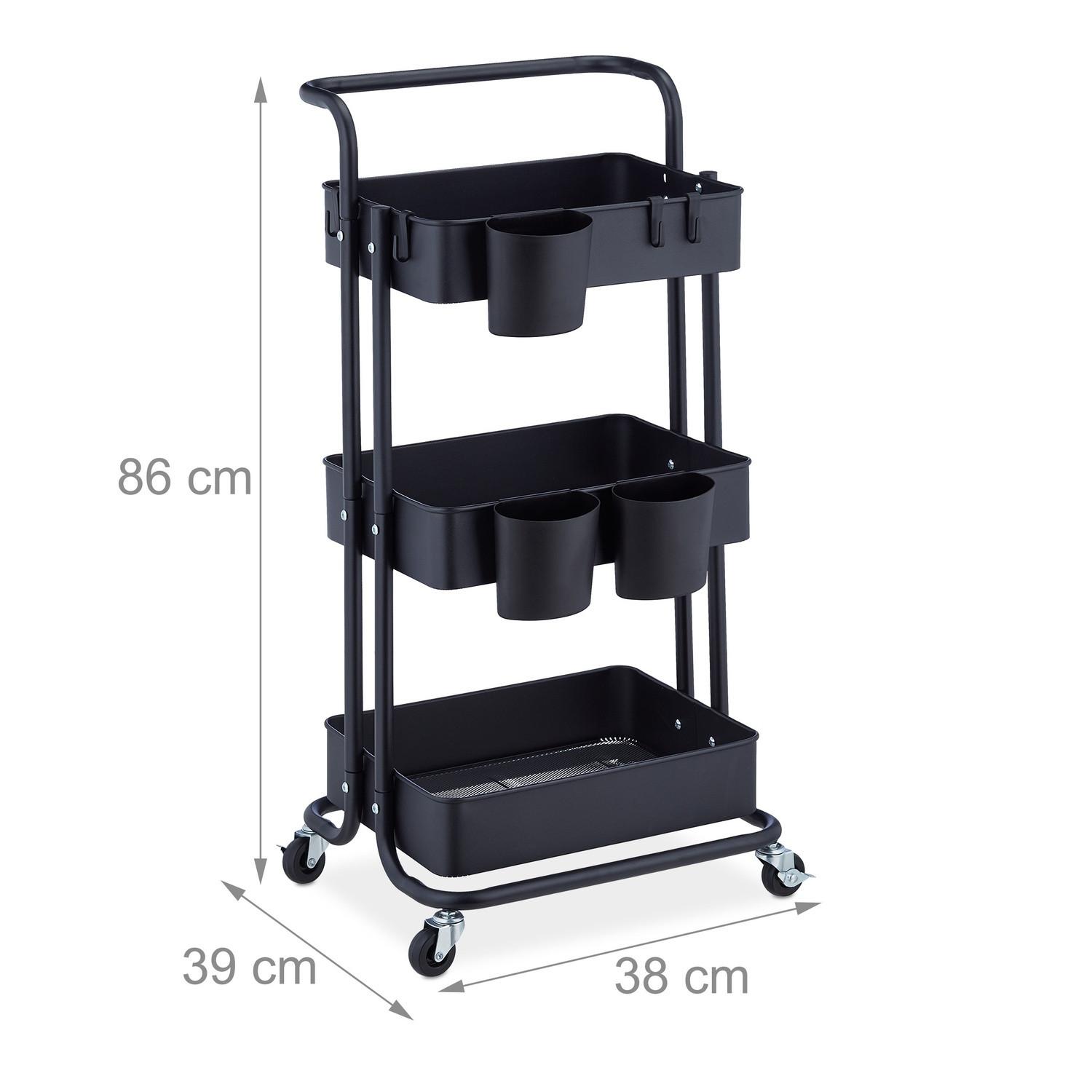 Northix Wagen mit 3 Ablagen  
