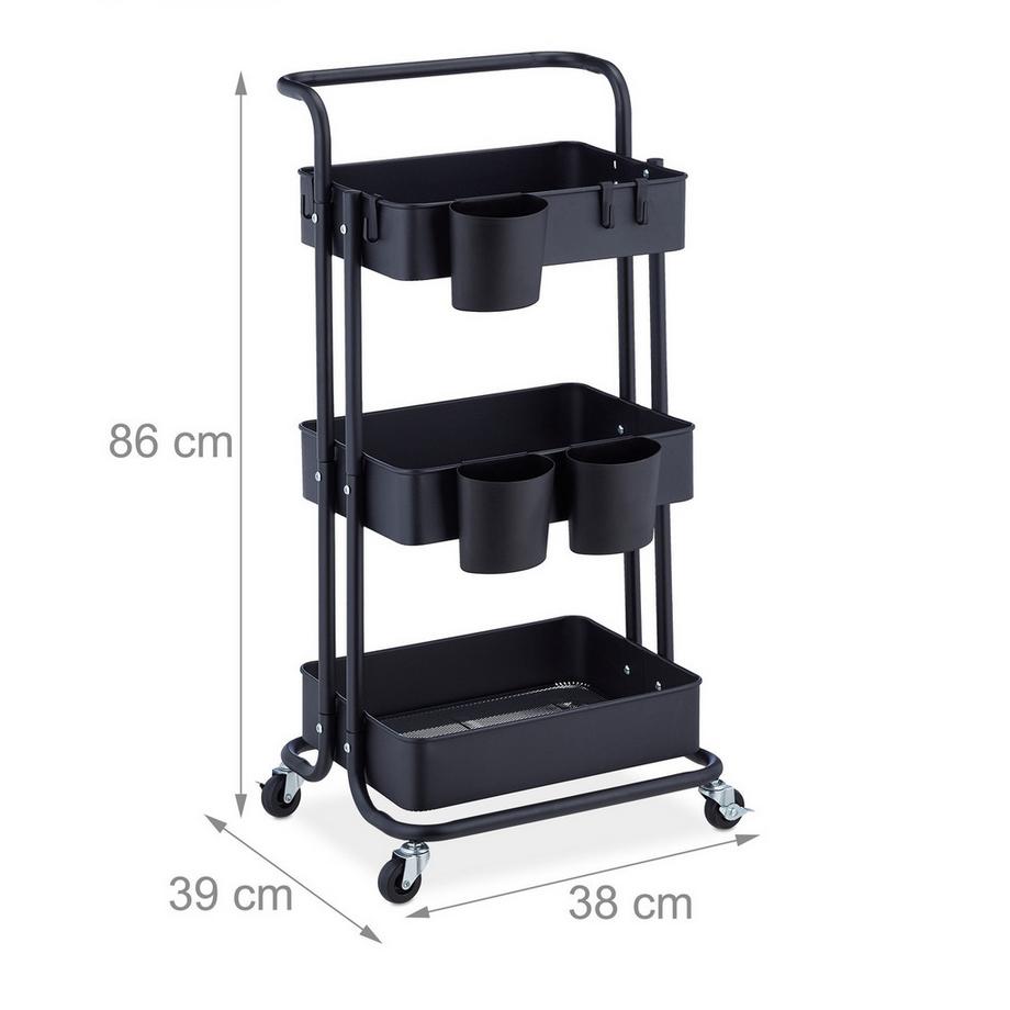 Northix Carrello con 3 ripiani  