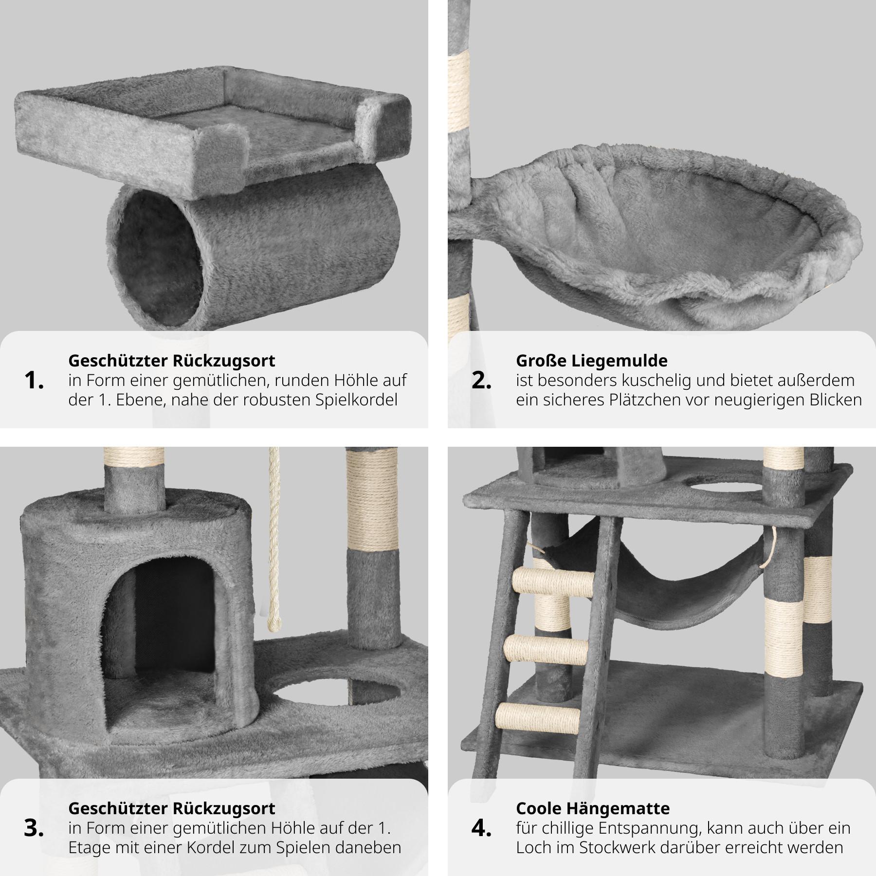 Tectake  Arbre à Chat STOKELEY 141 cm 