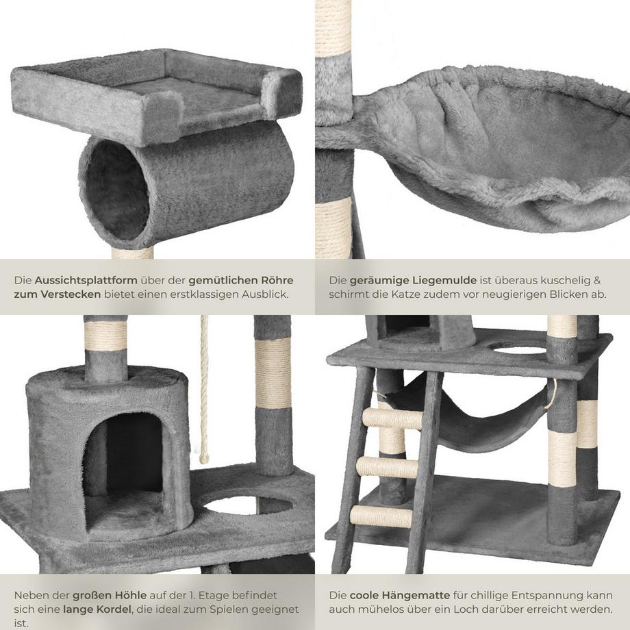 Tectake  Kratzbaum Stokeley 141 cm Sisal 