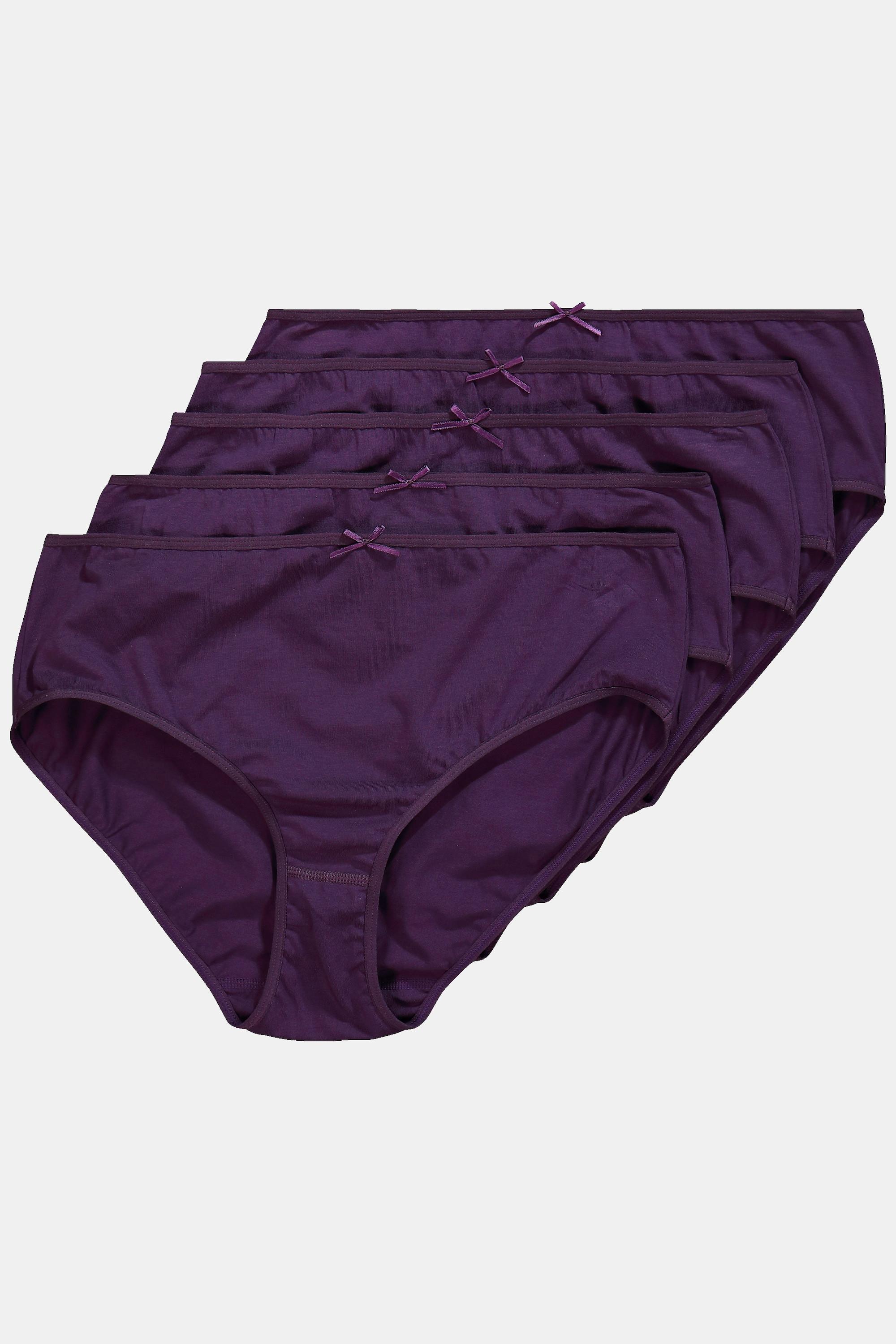 Ulla Popken  Midislips, 5er-Pack, einfarbig aubergine 