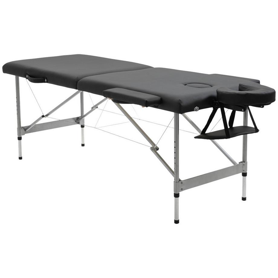 Table De Massage Pliante, Table De Massage Professionnelle 7 Zones, Réglable En Hauteur, Charges Jusqu'À 130 Kg, Idéale Pour Spa & Salon, Noire