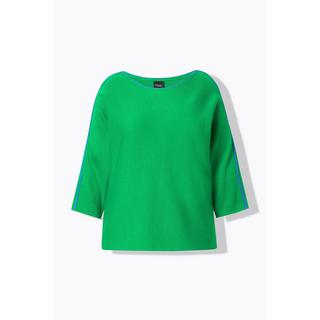 Ulla Popken Pull Encolure Bateau Passepoils Manches 3/4  