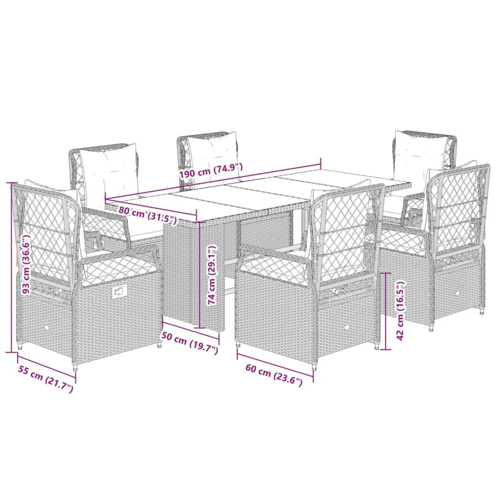 VidaXL Garten essgruppe poly-rattan  