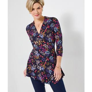 Joe Browns Tunica Aderente Floreale Orlo Asimmetrico Maniche Lunghe  