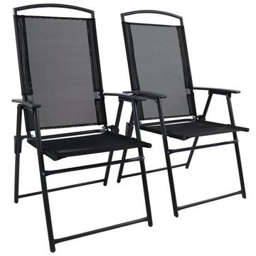 2-tlg. Set Gartenstuhl Hochlehner Textilene Balkonstuhl Camping Klappstuhl