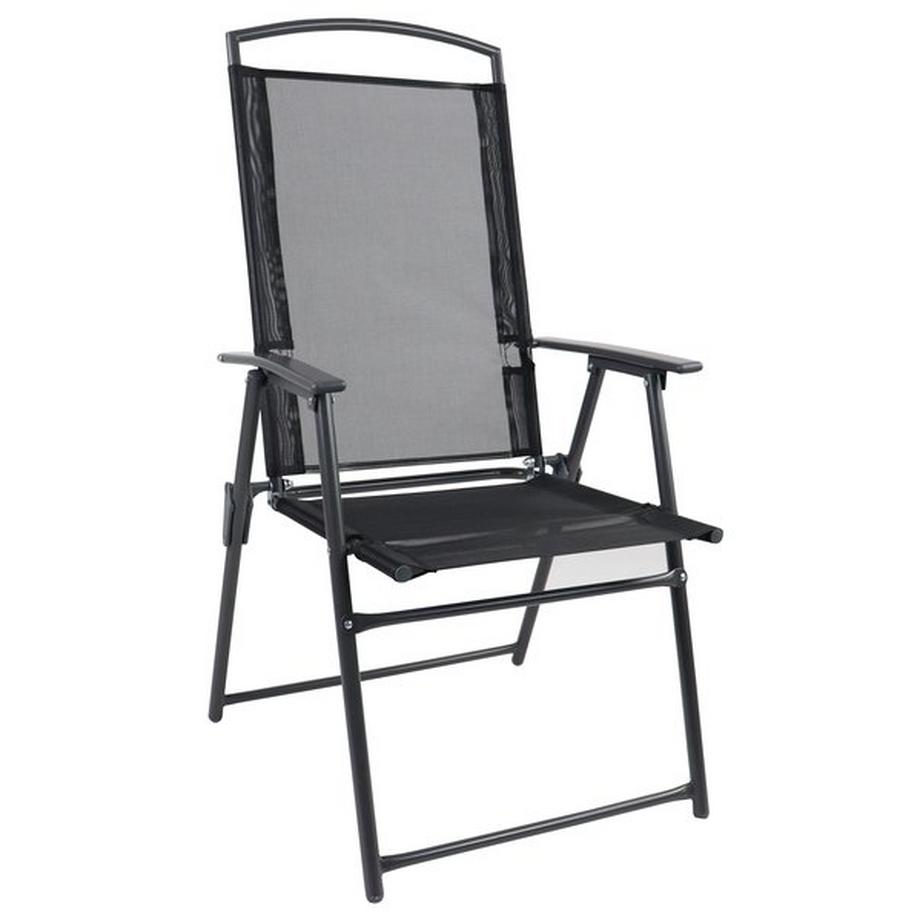 VCM Set de 2 chaises de jardin à haut dossier Textilene Chaise de balcon Camping Chaise pliante  