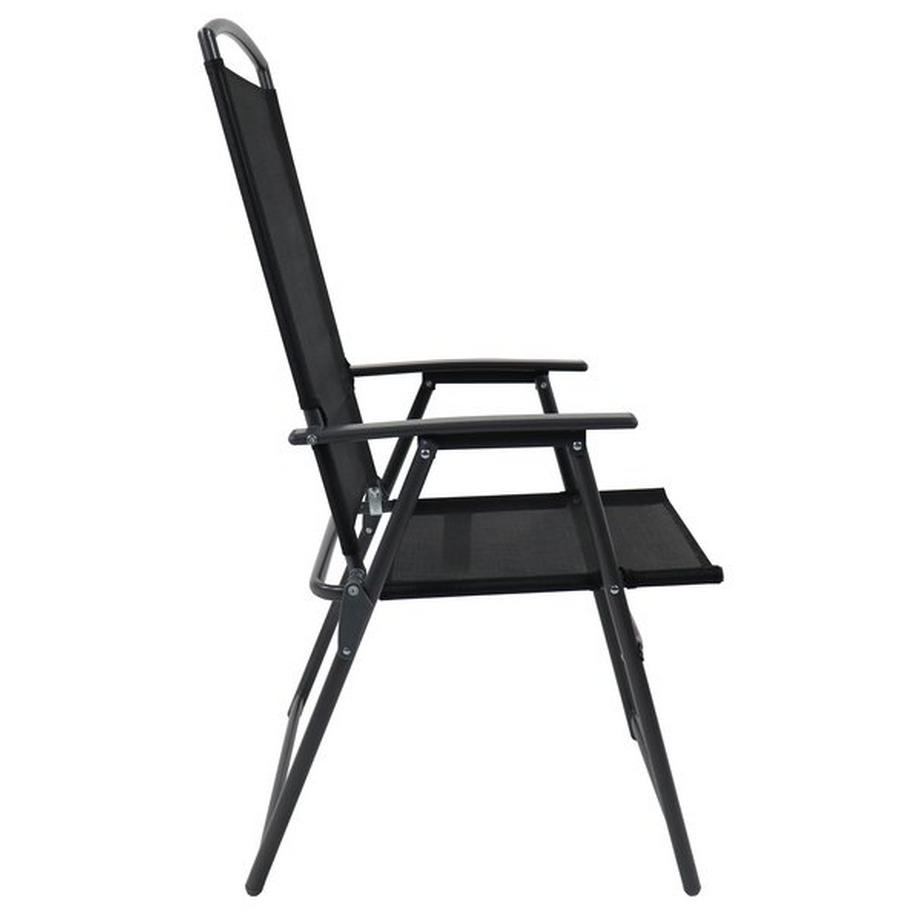 VCM Set de 2 chaises de jardin à haut dossier Textilene Chaise de balcon Camping Chaise pliante  