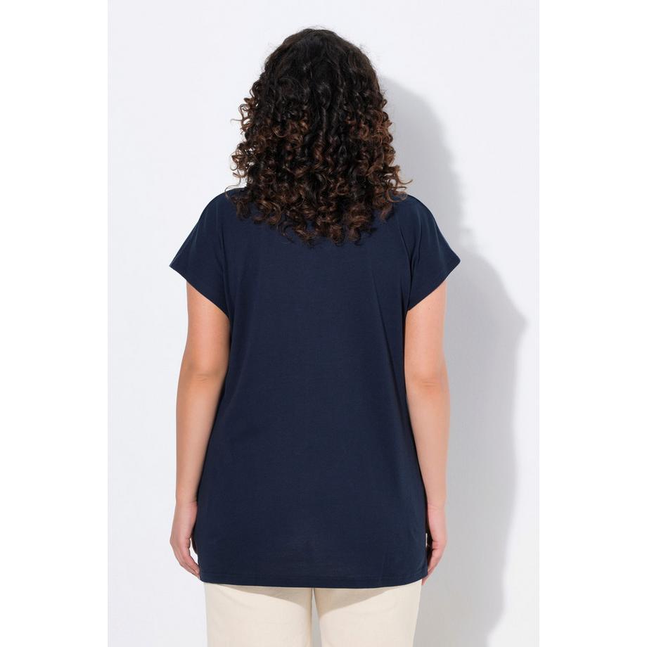 Ulla Popken T-shirt Scollo a Tunica Mezze Maniche Cotone Biologico  