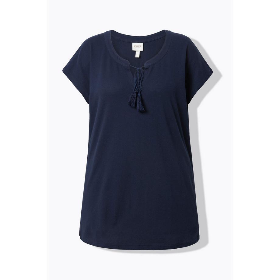 Ulla Popken T-shirt Scollo a Tunica Mezze Maniche Cotone Biologico  