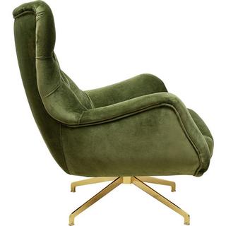 KARE Design Fauteuil pivotant Bellissima Velours vert  