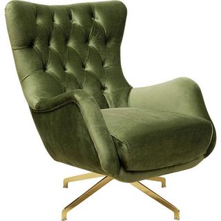 KARE Design Fauteuil pivotant Bellissima Velours vert  