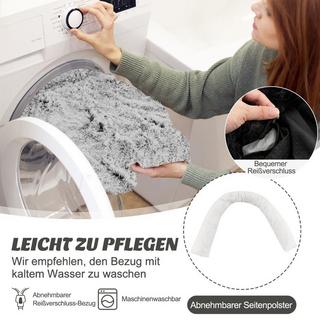 B2X  Cuccia in peluche per cani con base antiscivolo, rivestimento sfoderabile e lavabile e morbido paranuca, piccola 101 x 89 cm, grigio-bianco 