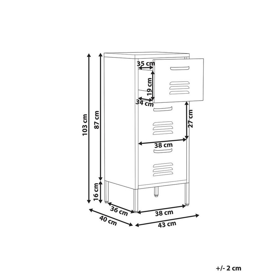 Beliani Armadietto da ufficio en Acciaio Moderno WOSTOK  