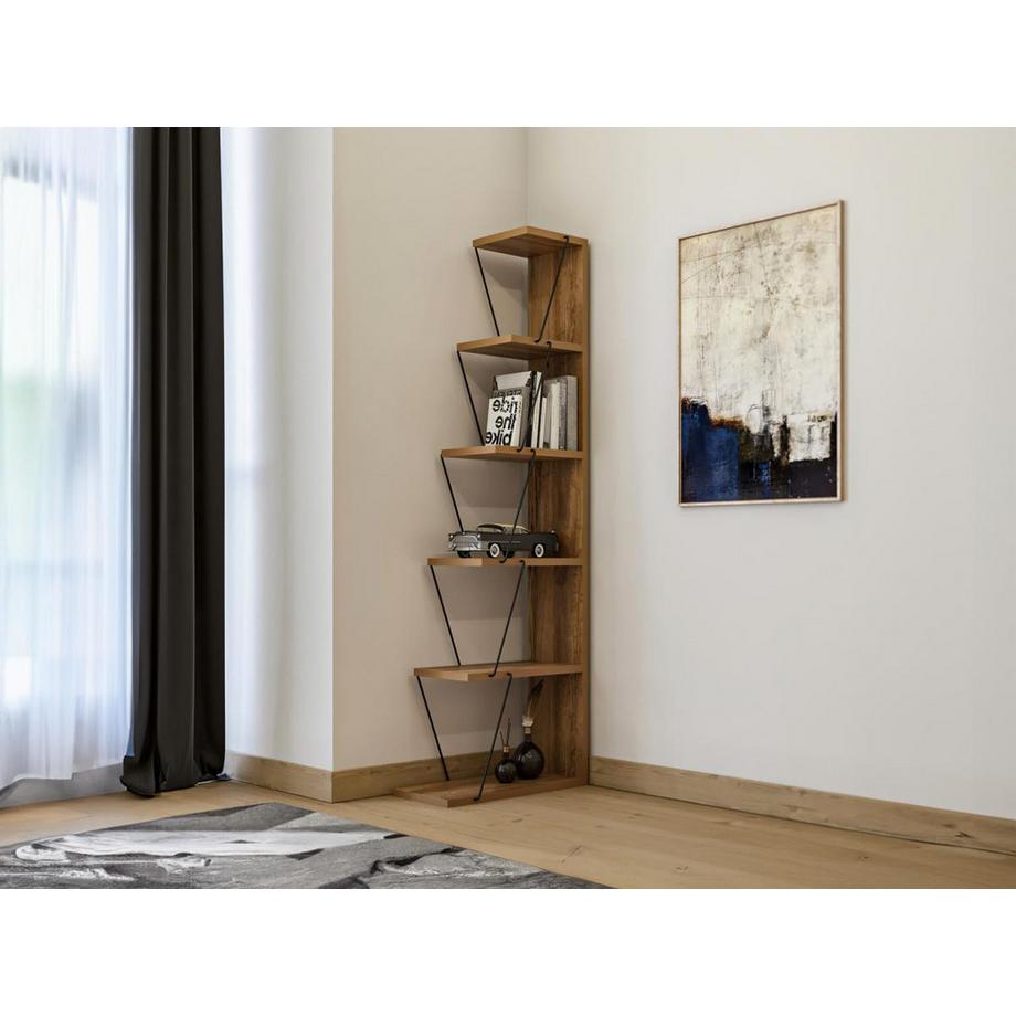 Calicosy Eckregal 6 Regale Pin und Schwarz Dekor H150 cm - Tlos  