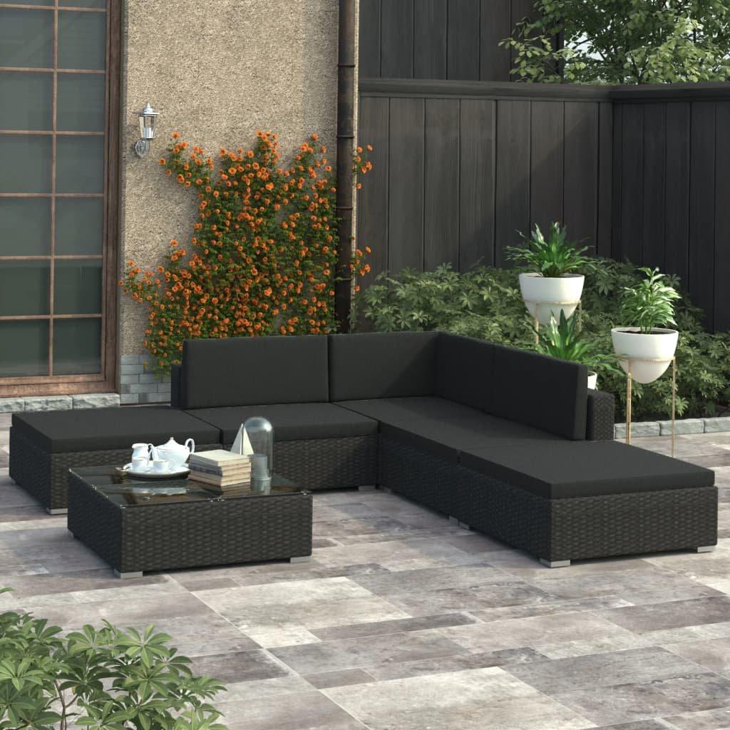 VidaXL set divano da giardino Polirattan  