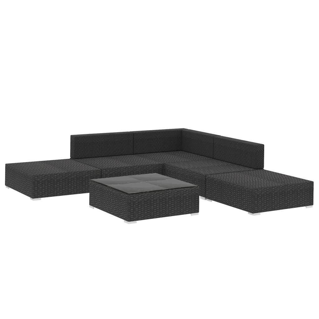 VidaXL set divano da giardino Polirattan  