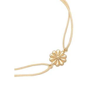Elli  Armband Nylon Blüte Flower Anhänger 925 Silber Vergoldet 