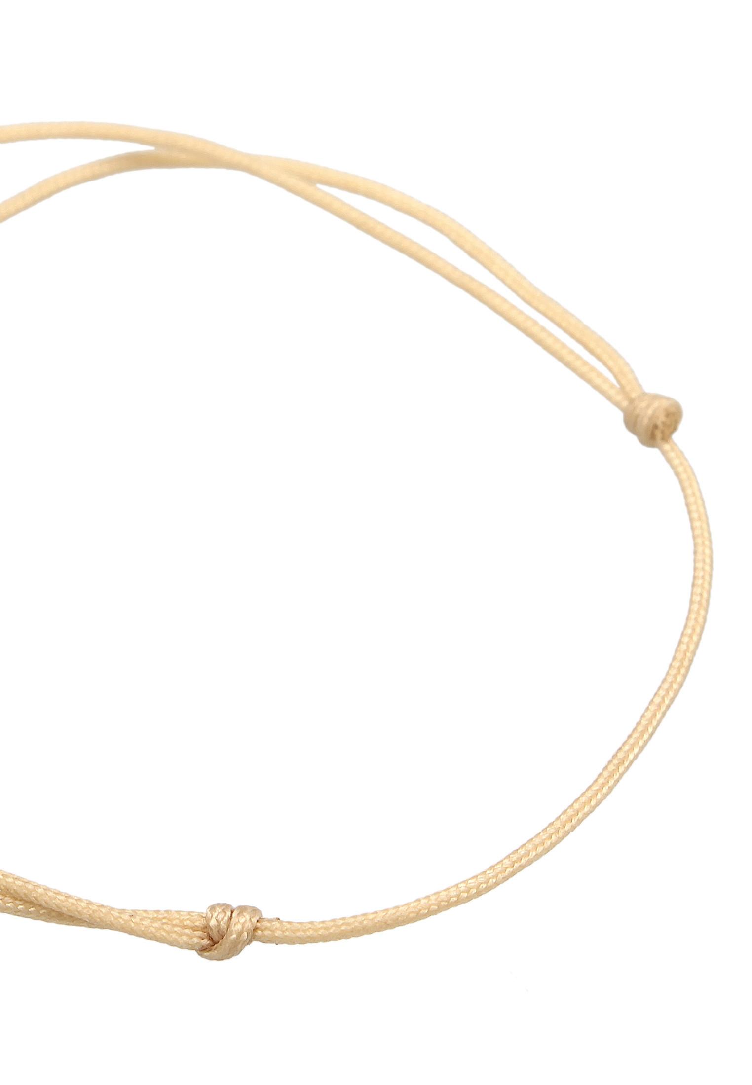 Elli  Armband Nylon Blüte Flower Anhänger 925 Silber Vergoldet 