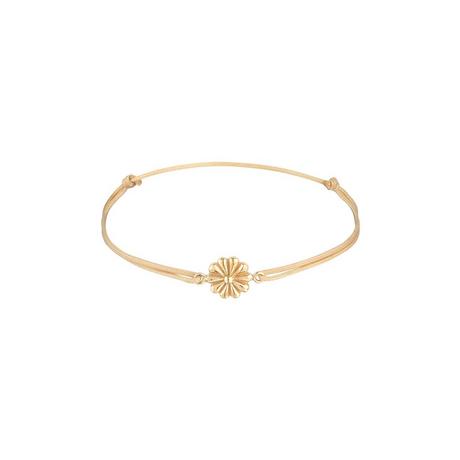 Elli  Armband Nylon Blüte Flower Anhänger 925 Silber Vergoldet 