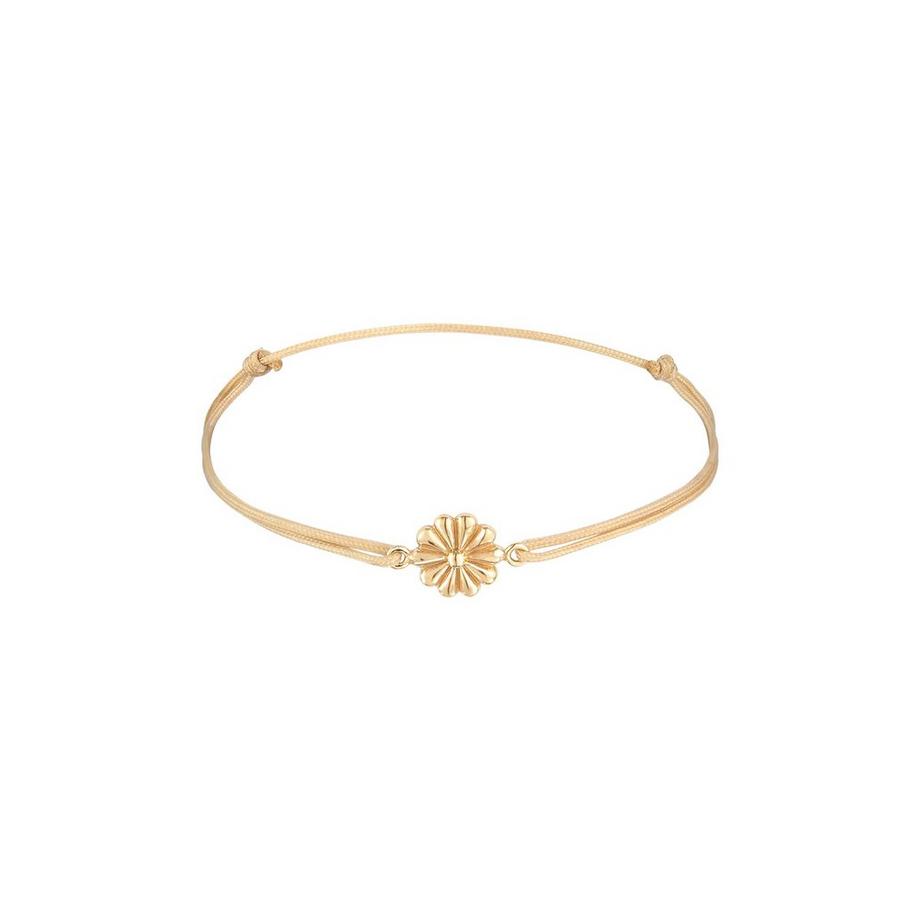 Elli  Armband Nylon Blüte Flower Anhänger 925 Silber Vergoldet 