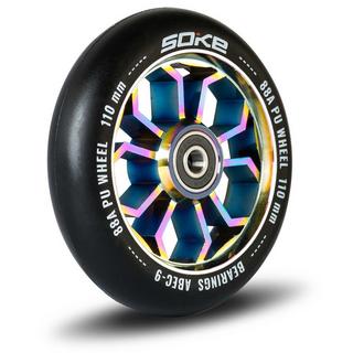 B2X  Roues couleur arc-en-ciel pour scooter 110 mm, pack de 2 