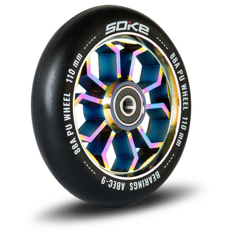 B2X  Ruote color arcobaleno per scooter 110 mm, pacco da 2 