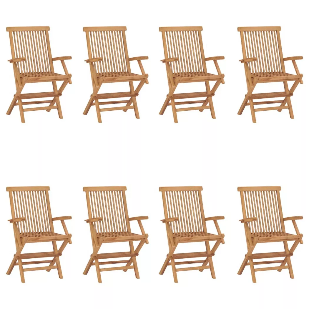 vidaXL Klappstühle, 8-teilig, Massivholz Teakholz