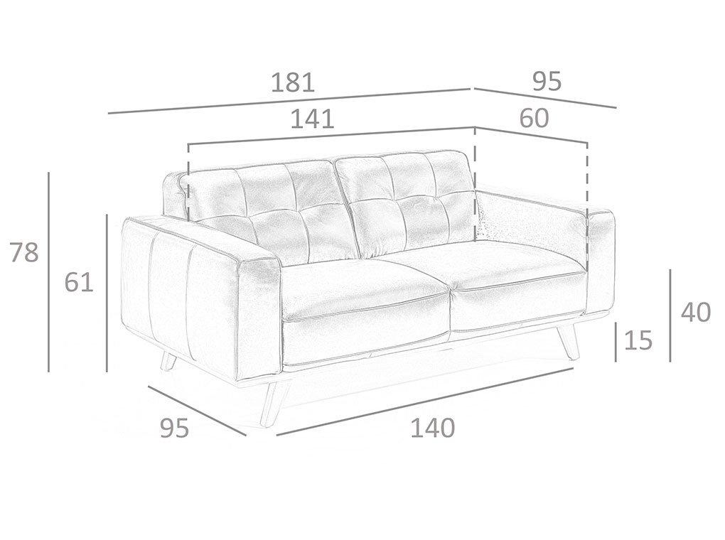 ANGEL CERDA 2-Sitzer-Sofa aus sandfarbenem Leder  